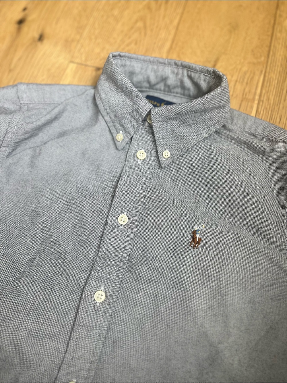 Ralph Lauren Women’s Light Gray Oxford Button-Down Shirt 100% cotton
